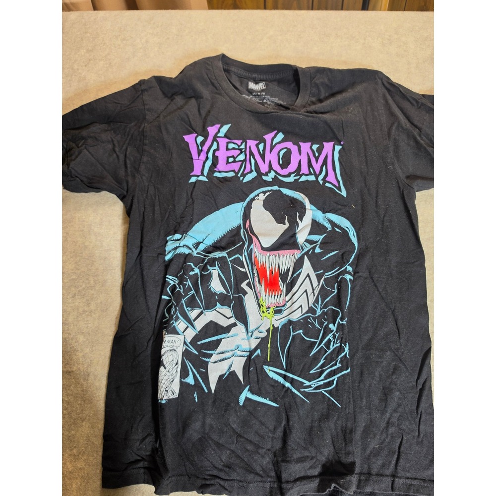 Marvel Venom Graphic T-Shirt Mens Medium Black Comic Book Anti-Hero Tee